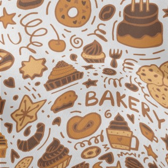 Coffee Dessert Cake Biscuits Lightweight Performance Linen