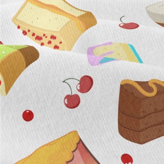Various Cakes And Cherry Straw Modern Jersey