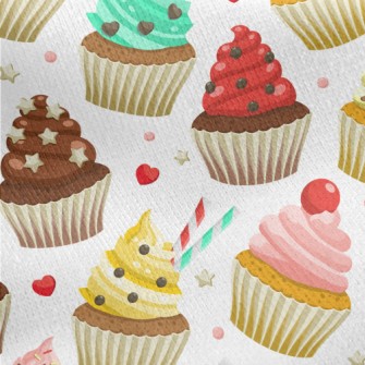 Cup Cakes Of Various Flavors Jersey Backed Fleece
