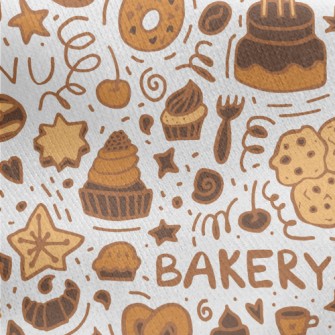 Coffee Dessert Cake Biscuits Jersey Backed Fleece