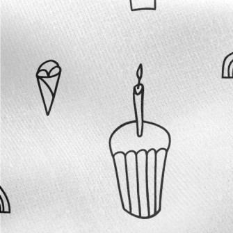 Simple Cup Cake Rainbow Hat Jersey Backed Fleece