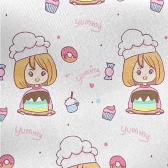 Chef Girl Making Cakes And Des Jersey Backed Fleece