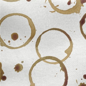 Watercolor Coffee Stain Polka  Jersey Backed Fleece