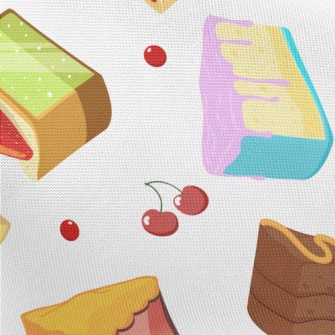 Various Cakes And Cherry Straw Pongee
