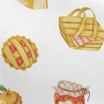 Hand Drawn Fruit Basket And Ja Pongee