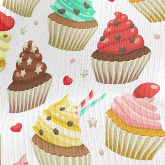 Cup Cakes Of Various Flavors Stretch Jersey