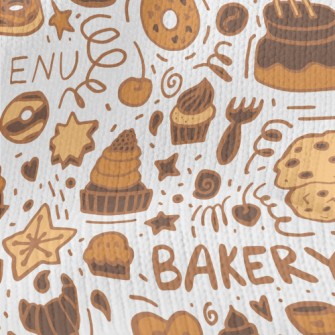 Coffee Dessert Cake Biscuits Stretch Jersey