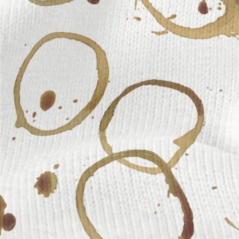 Watercolor Coffee Stain Polka  Stretch Jersey