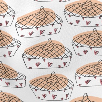 Simple Heart Pumpkin Pie Lightweight Cotton Poplin