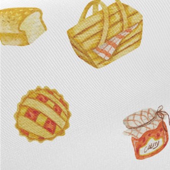 Hand Drawn Fruit Basket And Ja Midweight Cotton Poplin