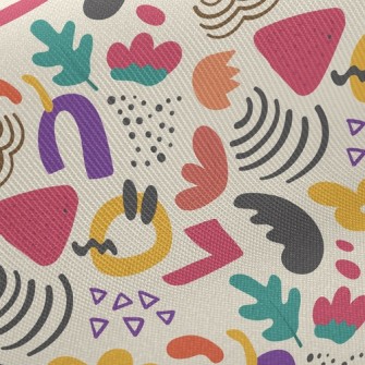 Abstract Flowers And Plants Twill