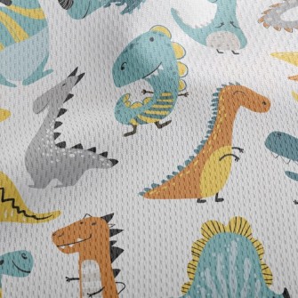 Simple Line Dinosaur Athletic Mesh Flat Back