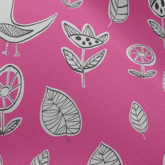 Childlike Doodle Bird Chiffon