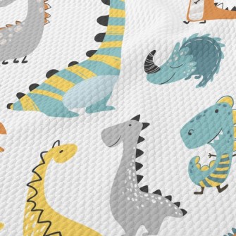 Simple Line Dinosaur Birdseye Piqué