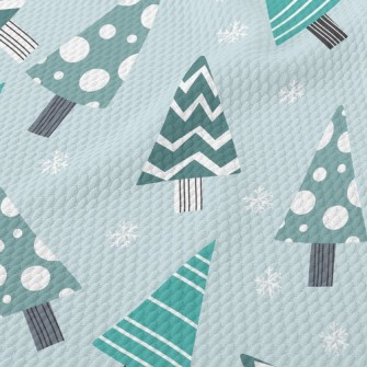 Geometric Wavy Christmas Tree Birdseye Piqué