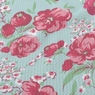 Beautiful Bright Flowers Birdseye Piqué