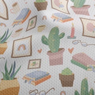 Home Succulent Potted Plants Athletic Mesh Flat Back