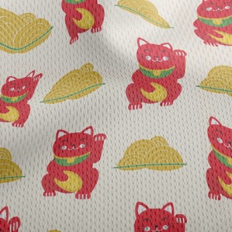 Lucky Cat Athletic Mesh Flat Back