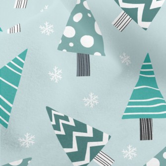 Geometric Wavy Christmas Tree Micro Fleece