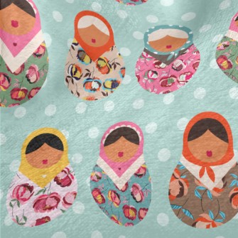 Colorful Russian Doll Minky