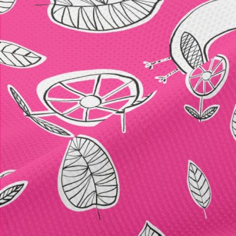 Childlike Doodle Bird Piqué