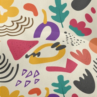 Abstract Flowers And Plants Lightweight Performance Linen