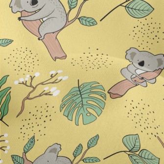 Cute Tree Hugging Koala Lightweight Performance Linen