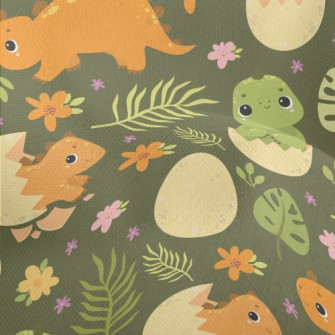 Cute Little Dinosaur Lightweight Performance Linen
