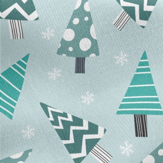 Geometric Wavy Christmas Tree Jersey Backed Fleece