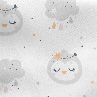 Shiny Cute Bird Jersey Backed Fleece