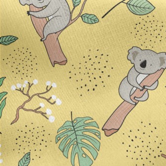 Cute Tree Hugging Koala Jersey Backed Fleece