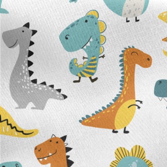 Simple Line Dinosaur Jersey Backed Fleece