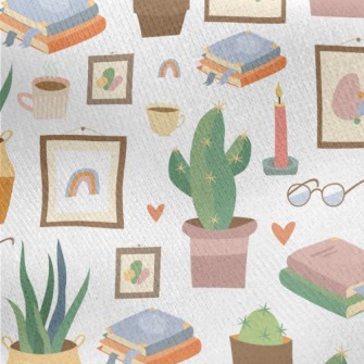 Home Succulent Potted Plants Jersey Backed Fleece