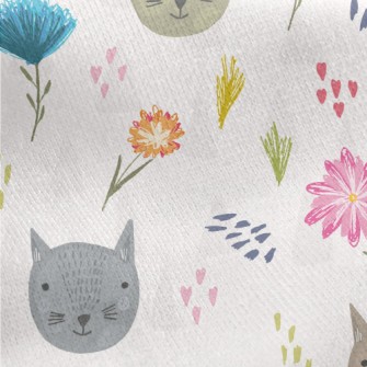 Well-behaved And Gentle Cat Jersey Backed Fleece