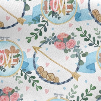 Love Decorative Wreath Jersey Backed Fleece