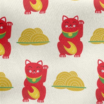 Lucky Cat Jersey Backed Fleece