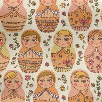 Cute Russian Doll Jersey Backed Fleece