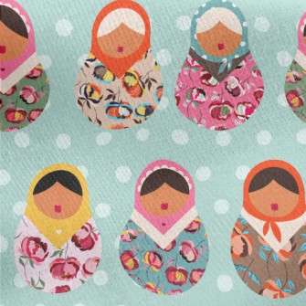 Colorful Russian Doll Jersey Backed Fleece