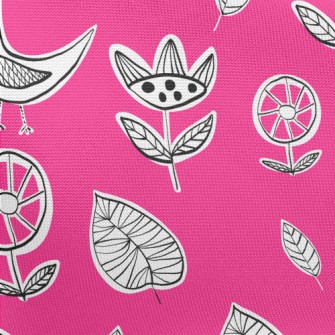 Childlike Doodle Bird Pongee