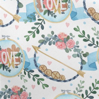 Love Decorative Wreath Pongee