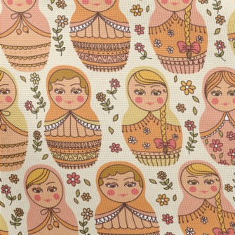 Cute Russian Doll Pongee