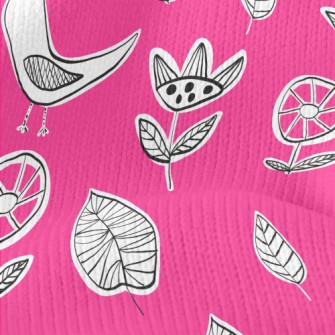 Childlike Doodle Bird Stretch Jersey