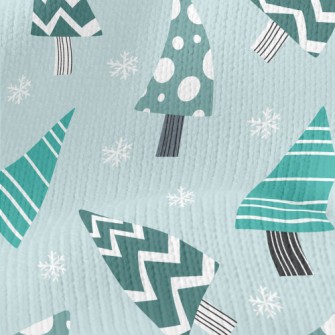 Geometric Wavy Christmas Tree Stretch Jersey