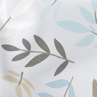 Pastel Colored Leaves Lightweight Cotton Poplin