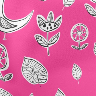 Childlike Doodle Bird Lightweight Cotton Poplin