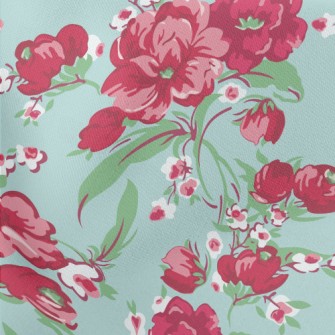 Beautiful Bright Flowers Lightweight Cotton Poplin