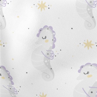 Cute And Shiny Seahorse Lightweight Cotton Poplin