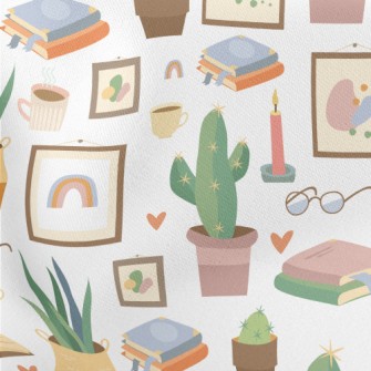 Home Succulent Potted Plants Lightweight Cotton Poplin