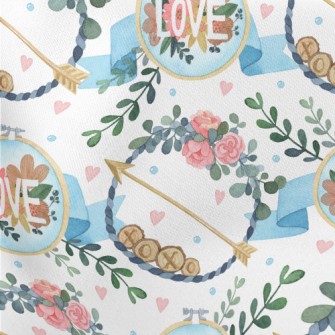 Love Decorative Wreath Lightweight Cotton Poplin