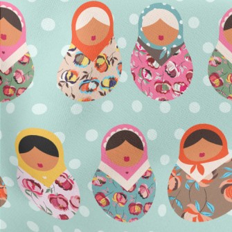 Colorful Russian Doll Lightweight Cotton Poplin